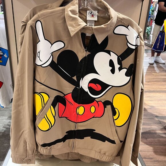 Disney Mickey & Co Collection - Mickey Mouse Tan Zip Up Jacket Unisex Medium - Picture 6 of 8
